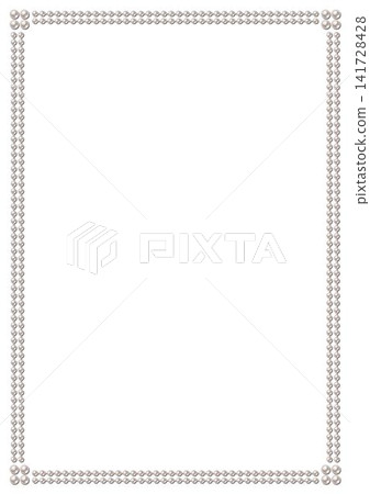 Vertical beaded rectangular frame made of white filigree pearl strings. Big beads in corners. Delicate beaded design element with double lines on transparent background. A4 paper size. Vertical beaded rectangular frame made of white filigree pearl strings. Big beads in corners. Delicate beaded design element with double lines on transparent background. A4 paper size. 141728428