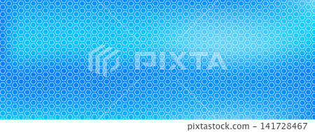 Blue navy background with a hexagon honeycomb pattern and mesh grid overlay. Blue gradation with deep fiber and vector geometric tiles. Abstract grid pattern for tech presentations and design 141728467