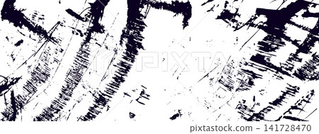 Scratch ink black brush on white with messy stroke and grunge scribble texture. Abstract scratches marks with ink doodle and squiggle overlay. Dynamic black vector for urban graffiti and punk design Scratch ink black brush on white with messy stroke and grunge scribble texture. Abstract scratches marks with ink doodle and squiggle overlay. Dynamic black vector for urban graffiti and punk design 141728470