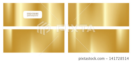 Gold metal backdrop set with four rectangular panels and vertical shine. Honey and cream reflections move across each gold foil surface. Smooth metal vector collection for Christmas poster design Gold metal backdrop set with four rectangular panels and vertical shine. Honey and cream reflections move across each gold foil surface. Smooth metal vector collection for Christmas poster design 141728514