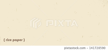 Handmade rice paper texture with white speckle and soft fiber for japanese craft. Crumpled vintage rice grain effect on rustic mulberry paper sheet. Vector background with woven organic eco backdrop 141728590