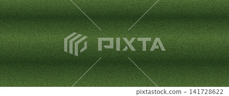 Green field background with soccer gradient and grass grain. Horizontal stripes create an aerial pitch view with rough texture. Panoramic vector green field for web banner or presentation design Green field background with soccer gradient and grass grain. Horizontal stripes create an aerial pitch view with rough texture. Panoramic vector green field for web banner or presentation design 141728622