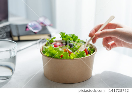 Healthy Salad Lunch While Working From Home Healthy Salad Lunch While Working From Home 141728752