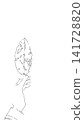 Line drawing of fallen leaves dyed crimson red Line drawing of fallen leaves dyed crimson red 141728820