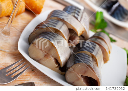 Sliced marinated mackerel Sliced marinated mackerel 141729032