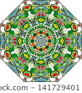 Colorful cute Mandalas. Decorative unusual round ornaments. 141729401