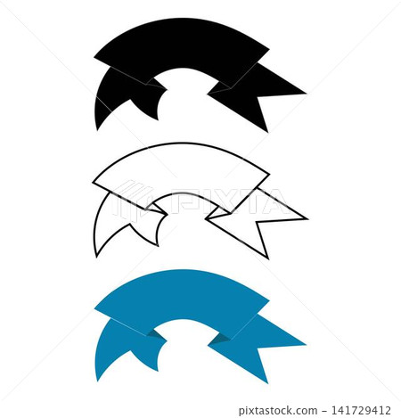 Black outline and solid color ribbon banner set for website Black outline and solid color ribbon banner set for website 141729412