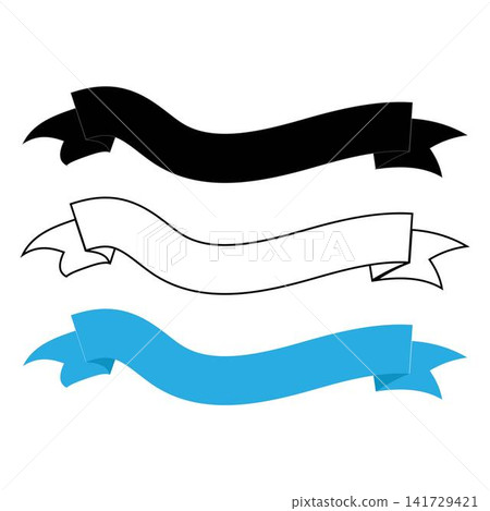 Black outline and solid color ribbon banner set for website Black outline and solid color ribbon banner set for website 141729421