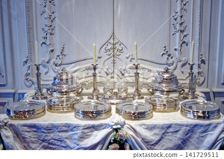 Antique Silver Wine Coolers and Table Service at Waddesdon Manor Antique Silver Wine Coolers and Table Service at Waddesdon Manor 141729511