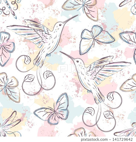 Pastel colored outline pattern with coilibri Pastel colored outline pattern with coilibri 141729642