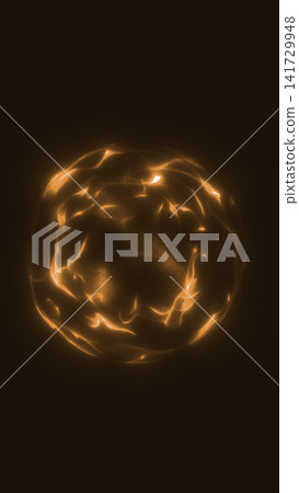 Glowing golden liquid orb on a dark background, resembling molten energy, plasma, or a futuristic abstract power core. Glowing golden liquid orb on a dark background, resembling molten energy, plasma, or a futuristic abstract power core. 141729948