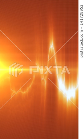 Bright orange abstract energy flare with a glowing waveform and soft gradient background, ideal for light, heat, and power concepts. 141729952
