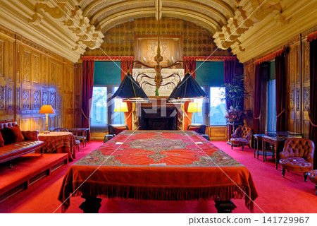 The Billiard Room Historic Interior and Carved Fireplace at Waddesdon Manor The Billiard Room Historic Interior and Carved Fireplace at Waddesdon Manor 141729967