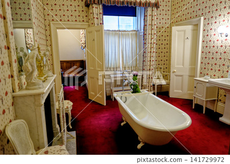 Victorian Freestanding Clawfoot Bathtub Room Interior at Waddesdon Manor Victorian Freestanding Clawfoot Bathtub Room Interior at Waddesdon Manor 141729972