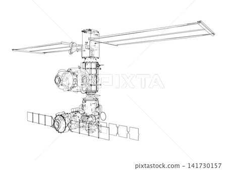 detailed illustration of a satellite design detailed illustration of a satellite design 141730157