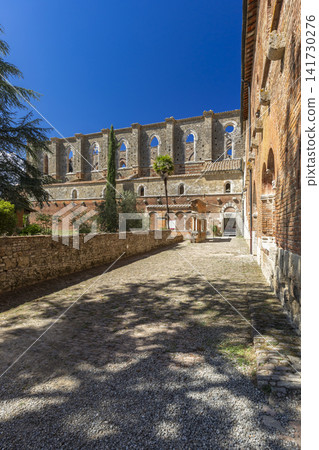 San Galgano Abbey ruins under clear Tuscany sky San Galgano Abbey ruins under clear Tuscany sky 141730276