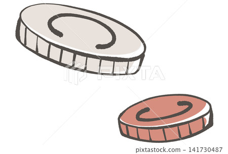 Illustrations of copper and silver coins (cents) Illustrations of copper and silver coins (cents) 141730487