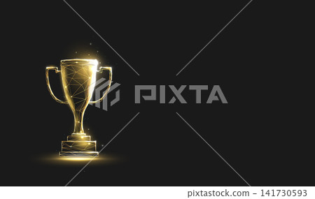 3D golden sport cup. Victory, sporting success, championship win, first place, competition award, achievement, prize, top ranking, world leadership, winner concept 3D golden sport cup. Victory, sporting success, championship win, first place, competition award, achievement, prize, top ranking, world leadership, winner concept 141730593