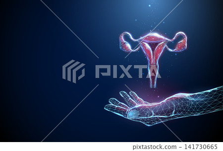 3D blue hand with uterus Reproductive health, gynecology, fertility, women wellness, care, support, prevention, donation, trust, wellbeing, safety, protection concept 3D blue hand with uterus Reproductive health, gynecology, fertility, women wellness, care, support, prevention, donation, trust, wellbeing, safety, protection concept 141730665