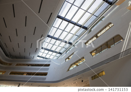 Vienna, Austria - June 16, 2023: Interior of the Learning Center of the Vienna University of Economics and Business Vienna, Austria - June 16, 2023: Interior of the Learning Center of the Vienna University of Economics and Business 141731153