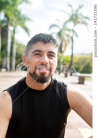 Smiling athletic man after workout 141731390