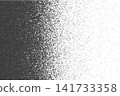 Background with dust or sand, powder or dirt, noise or grunge halftone effect. Faded monochrome pattern. Gritty, mezzotint or splatter texture. Modern wallpaper. Vector graphic illustration 141733358