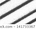 Background with repeated diagonal lines with gritty, noise or grunge effect. Dust or sand, mezzotint or splatter texture. Duotone gradient print. Modern wallpaper. Vector graphic illustration 141733367