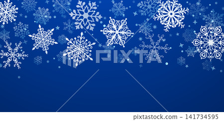 Elegant blue Christmas background with snowflakes. Elegant blue Christmas background with snowflakes. 141734595