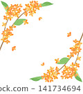 Autumn card decorated with osmanthus flowers (1:1 aspect ratio version) Autumn card decorated with osmanthus flowers (1:1 aspect ratio version) 141734694