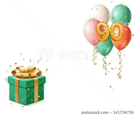 90th birthday celebration elements. 90th birthday celebration elements. 141734736