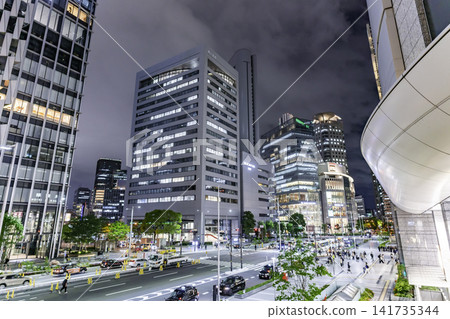 Osaka night view, Umeda, JR Osaka Station South Exit, Osaka Dai-ichi Life Building, Osaka City, Osaka Prefecture Osaka night view, Umeda, JR Osaka Station South Exit, Osaka Dai-ichi Life Building, Osaka City, Osaka Prefecture 141735344