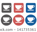 Coffee cup icon set for restaurants and cafes 141735361