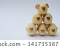 Wool felt sheep piled up 141735387