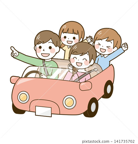 Family going out by car Family going out by car 141735702