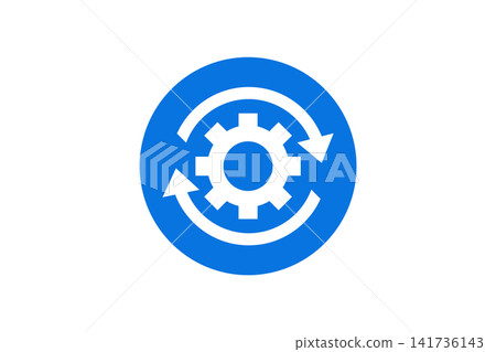Gear With Circular Arrows Icon Representing Update, Sync, Settings And System Refresh Gear With Circular Arrows Icon Representing Update, Sync, Settings And System Refresh 141736143
