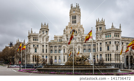 Cibeles Palace and Cibeles Fountain, Madrid, Spain 141736472