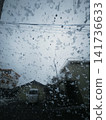 Water droplets on a car window 141736633