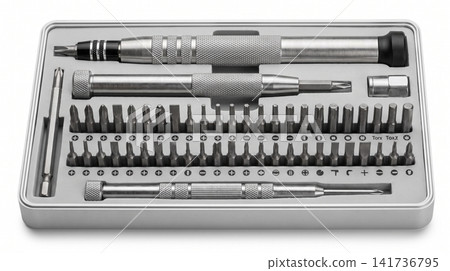 Precision screwdriver set with interchangeable bits in storage case screwdriver precision maintenance mechanical construction hardware equipment professional organized handheld electronics Precision screwdriver set with interchangeable bits in storage case screwdriver precision maintenance mechanical construction hardware equipment professional organized handheld electronics 141736795
