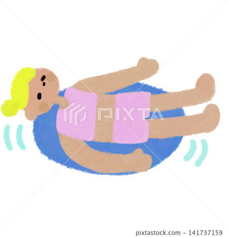 一個女人在花車裡游泳的插圖 一個女人在花車裡游泳的插圖 141737159