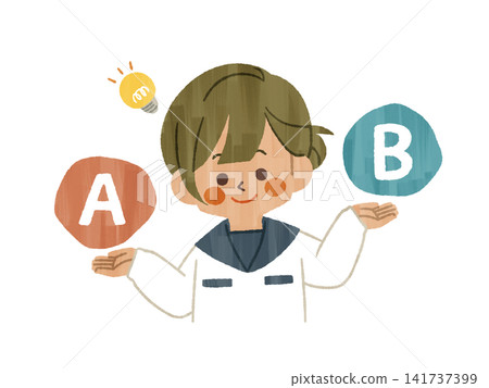 一位微笑的女學生正在進行比較——加什 一位微笑的女學生正在進行比較——加什 141737399