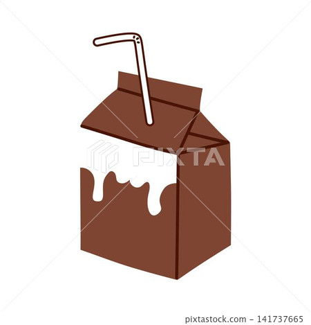 hand drawn chocolate milk cartoon with straw hand drawn chocolate milk cartoon with straw 141737665