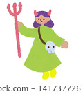Illustration of a girl in a devil costume 141737726