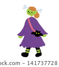 A girl dressed as Frankenstein 141737728
