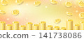 Gold background for point coins with copy space 141738086