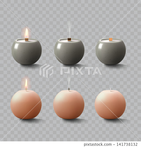 Round Ball Candle Burning Sequence Mockup Vector Round Ball Candle Burning Sequence Mockup Vector 141738132
