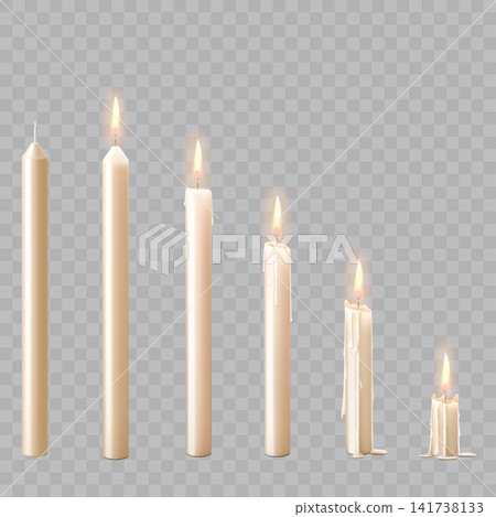 Burning Melting Tall Candle Sequence Vector Burning Melting Tall Candle Sequence Vector 141738133