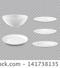 White Ceramic Bowl and Plate Mockup Vector 141738135