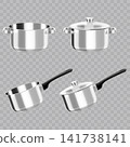 Stainless Steel Cooking Pot and Saucepan Vector 141738141