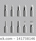 Silver Screwdriver Bit Set Mockup Vector 141738146