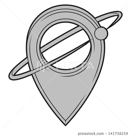 Gray Outline Location Symbol Ring Icon Gray Outline Location Symbol Ring Icon 141738259
